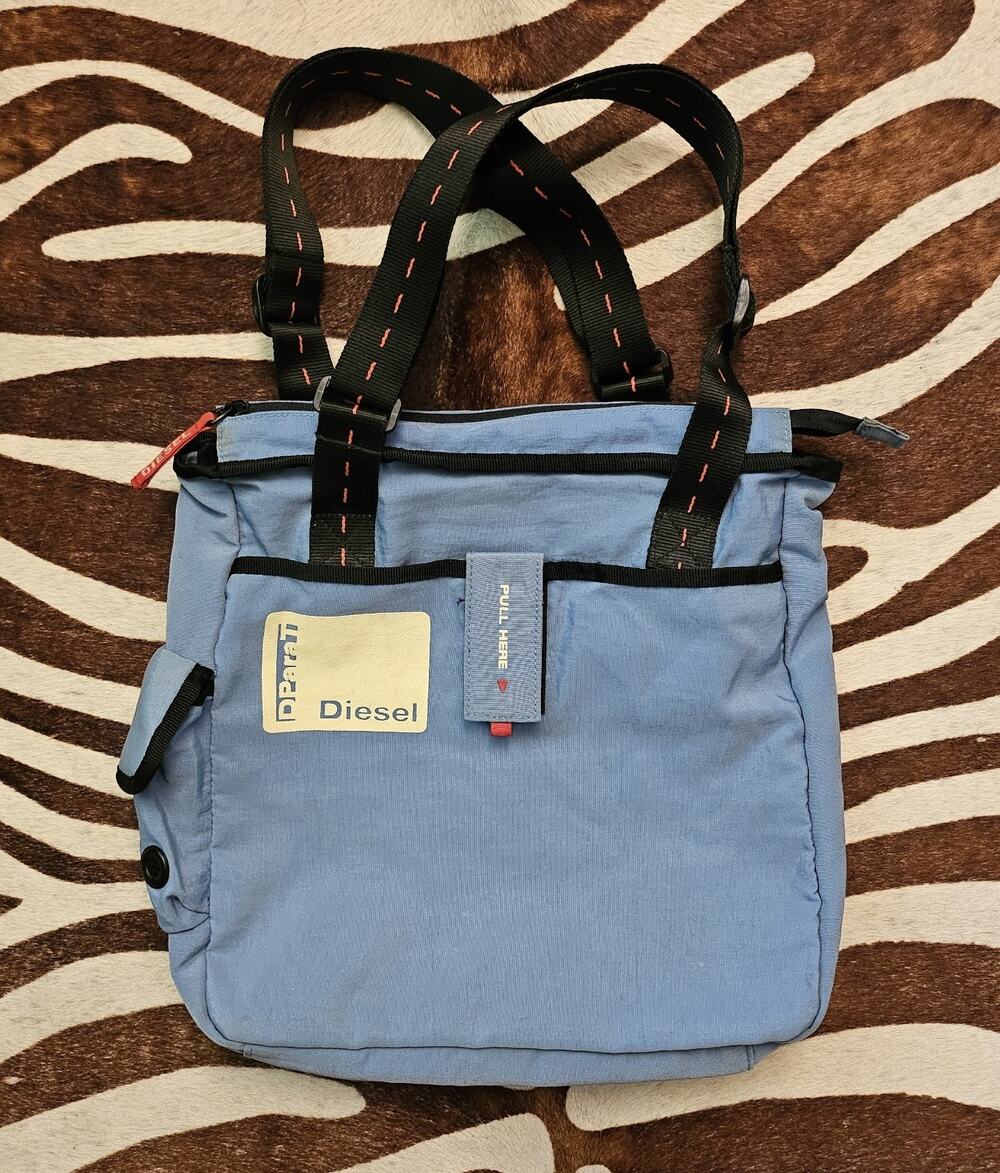 Vintage Y2K 90s Diesel DParaT Active Shoulder Sling Bag Blue Archive